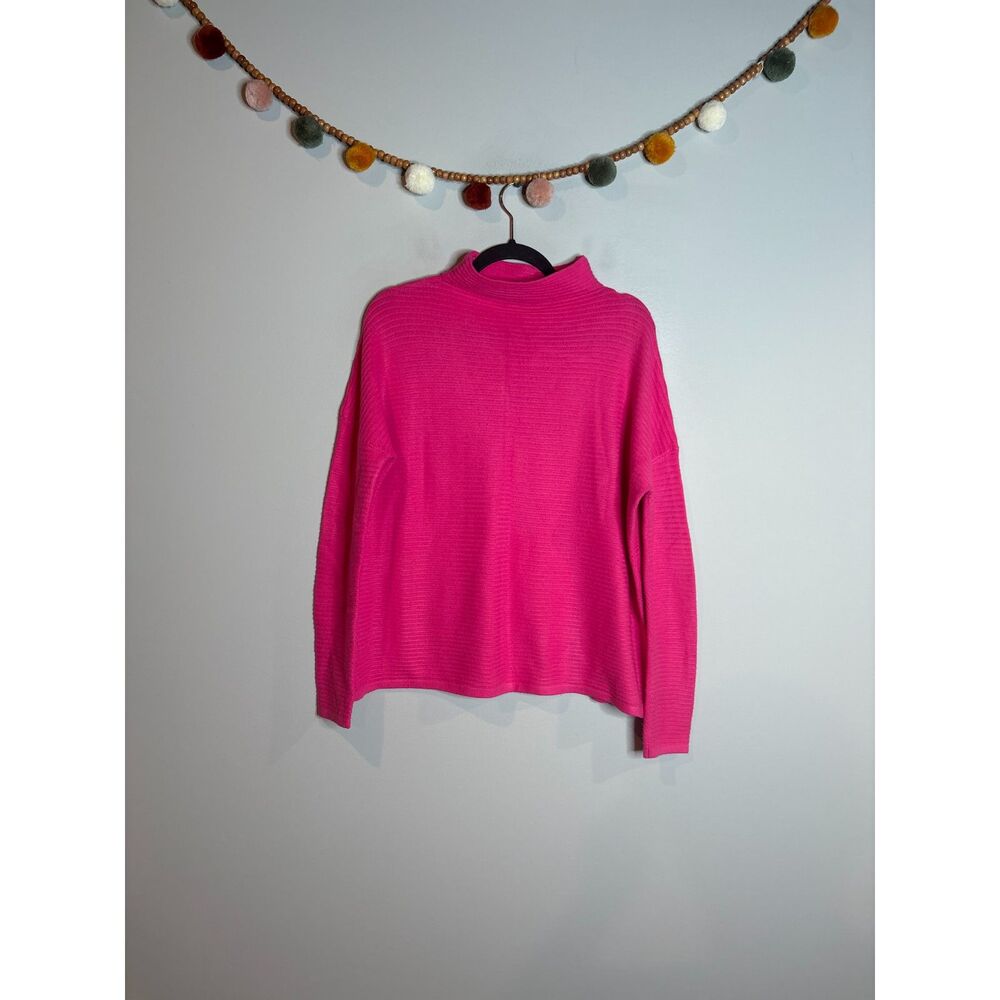 🔆 French Connection hot pink ribbed mock neck sweater